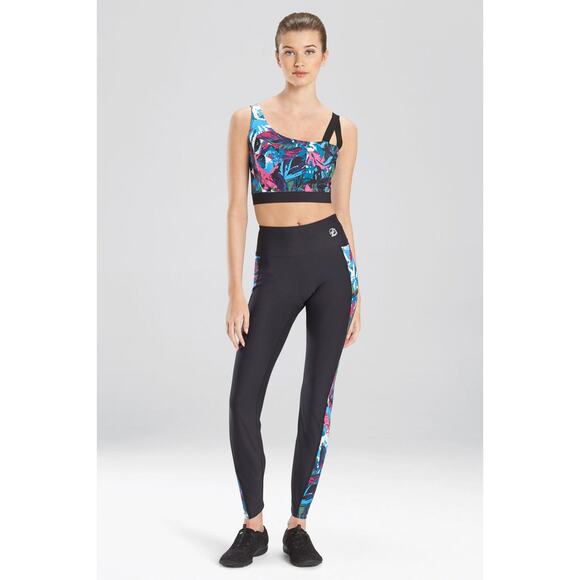 Josie Natori Womens Solstice Cropped Cami Top XS Blue Floral Asymmetrical NWT - Picture 4 of 7